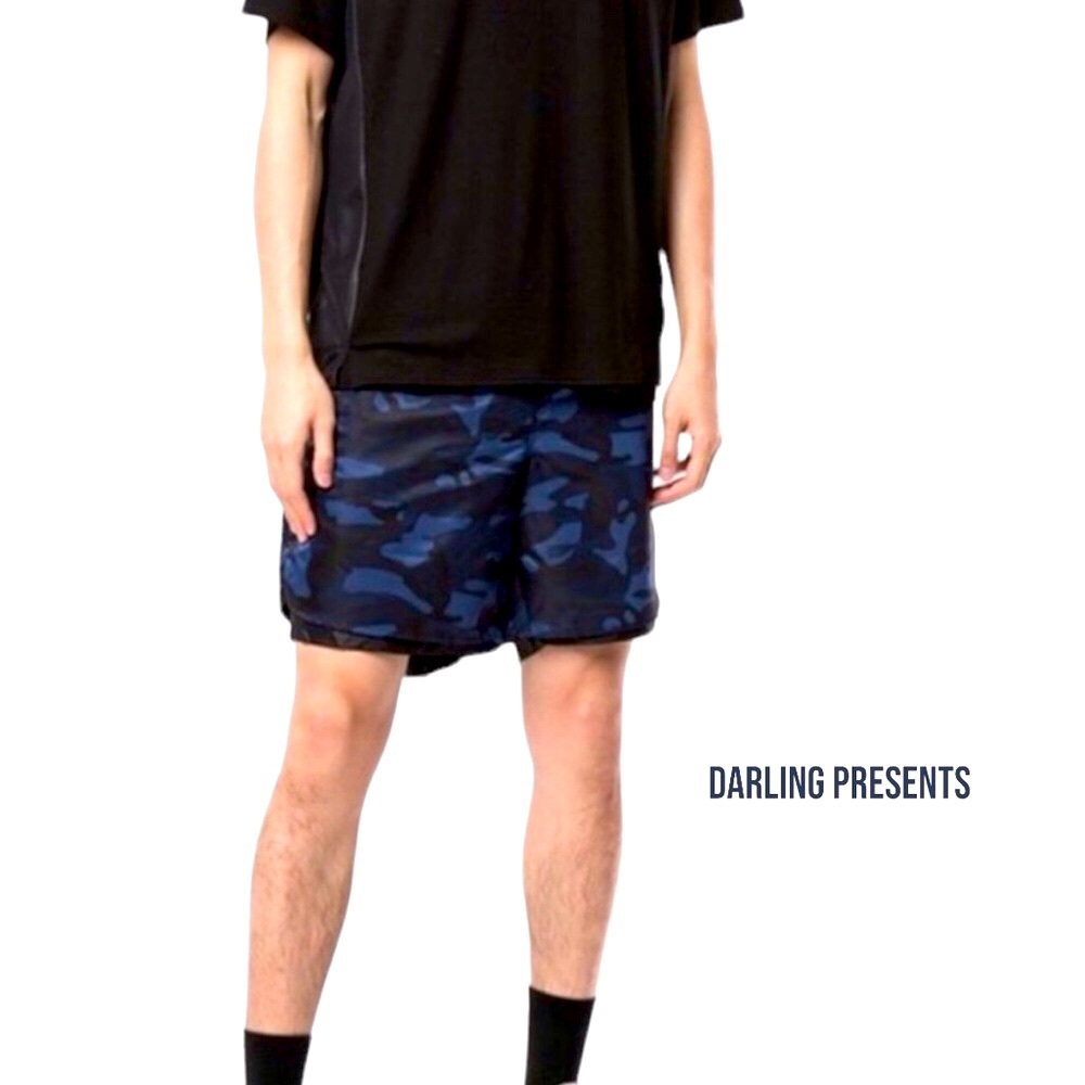 Koral Camouflage Layered Shorts Men Color Blue Size S